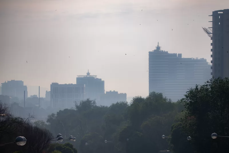 Городской пейзаж в утреннем тумане