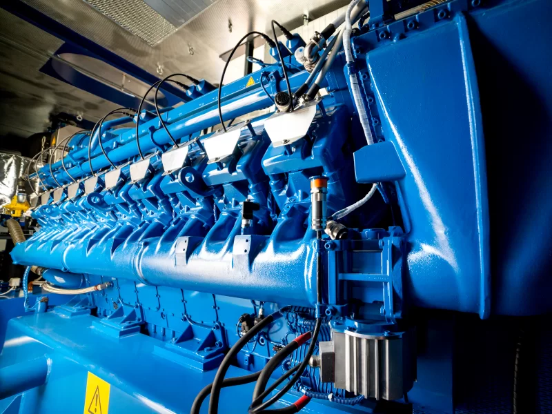 Engine of CHP unit. Diesel electric generator