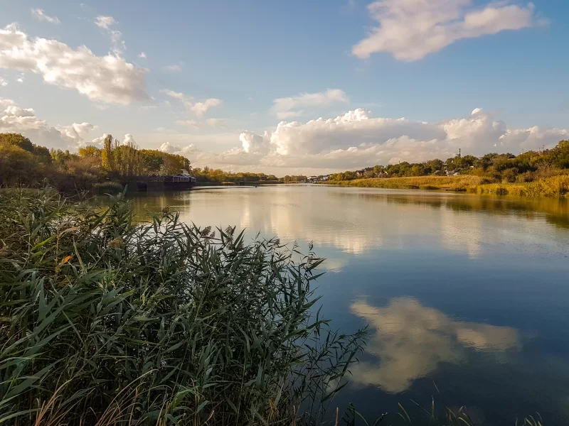 Beautiful view over water landscape