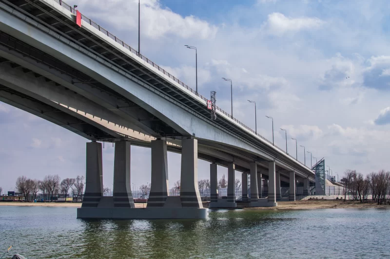 Bridge above river Don in Rostov-on-Don in Russia