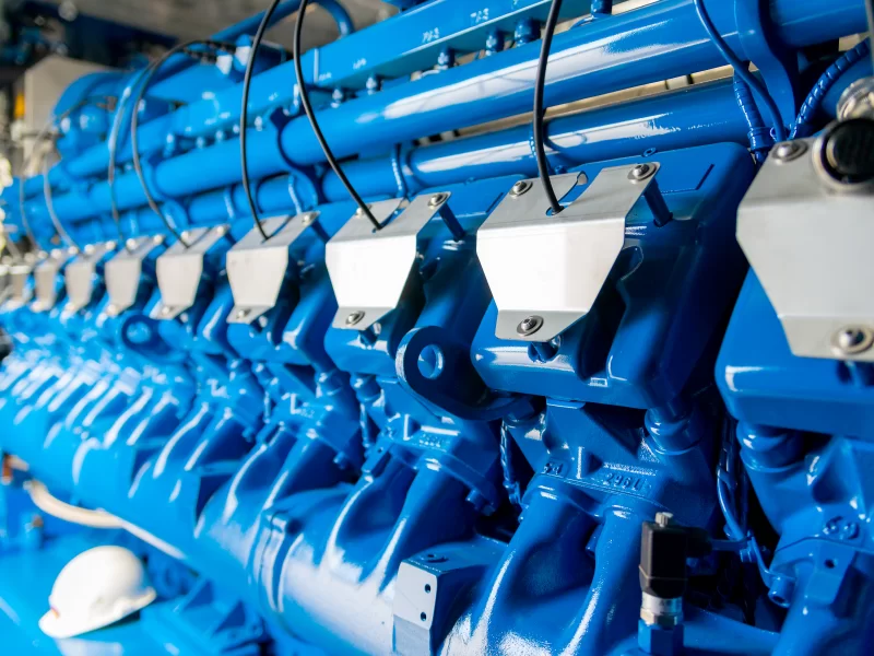 Engine of CHP unit. Diesel electric generator