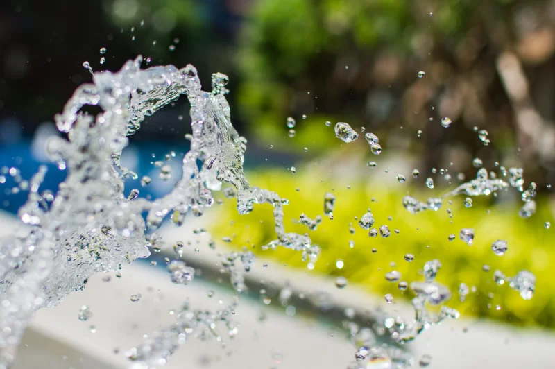 Splashing Water Droplets in Sunlight