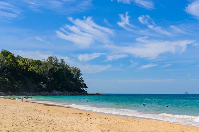 Calm Beach with Blue Sky and Turquoise Water