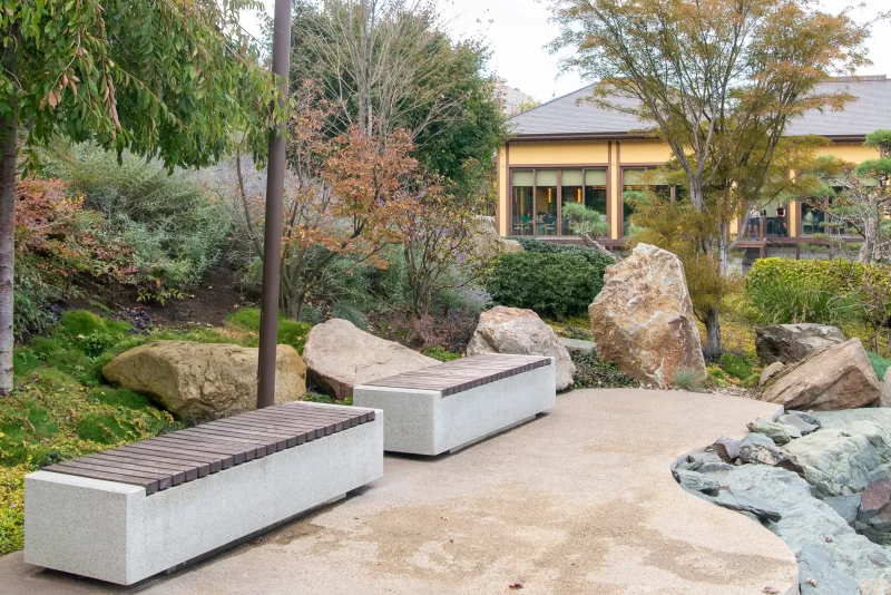 Современные скамейки в парке Галицкого, Краснодар