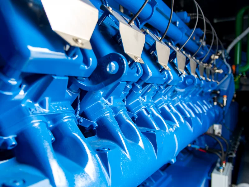 Engine of CHP unit. Diesel electric generator