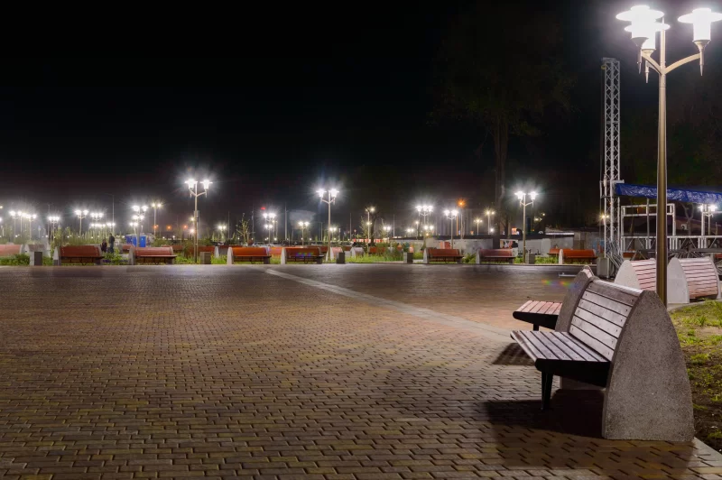 Park on Embankment of left side Don river in Rostov on Don