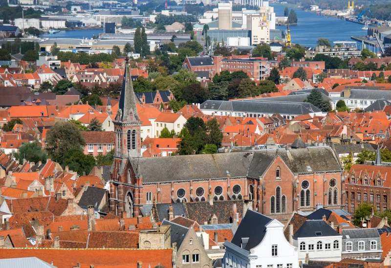 Панорама Брюгге с высоты башни