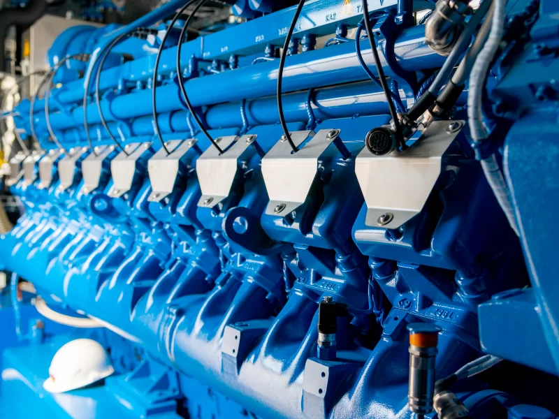 Engine of CHP unit. Diesel electric generator