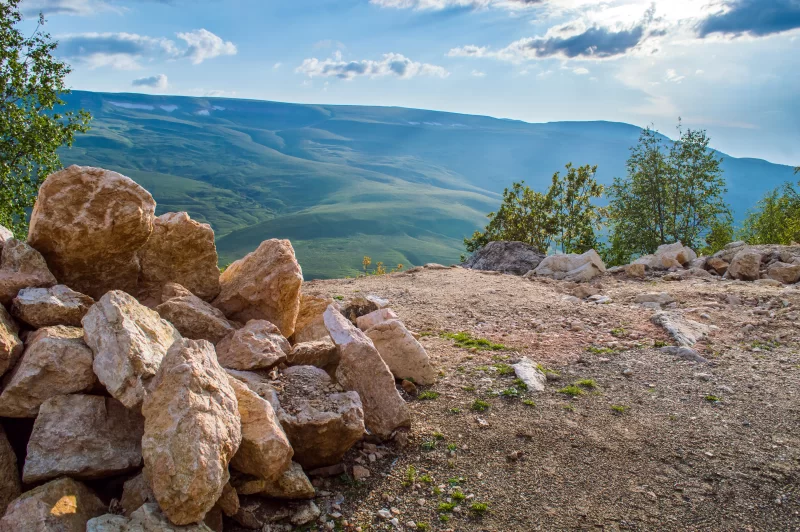 Pile of rocks in mountains