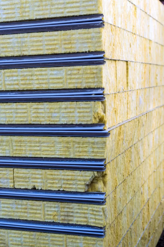 Сэндвич-панели с минеральной ватой: крупный план структуры и соединений