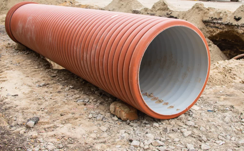 Large plastic drainage pipe