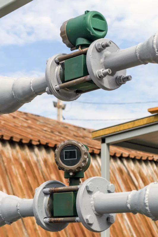 Промышленное оборудование: датчики на трубопроводе