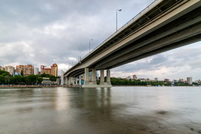 Modern Bridge Over River Don, Kyiv Urban Landscape