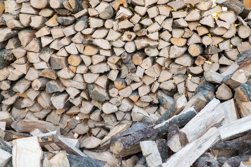 Сухие дрова для камина: текстурированный фон из обрезанных поленьев