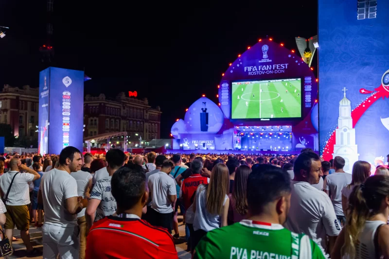 Fan Zone in Rostov-on-Don for World Cup 2018: Football Celebration Atmosphere