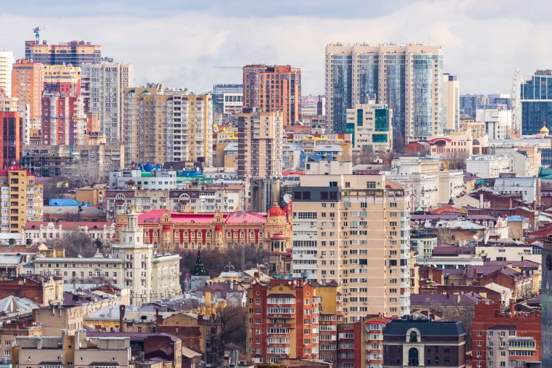 Панорама города Ростова-на-Дону с высоты птичьего полета