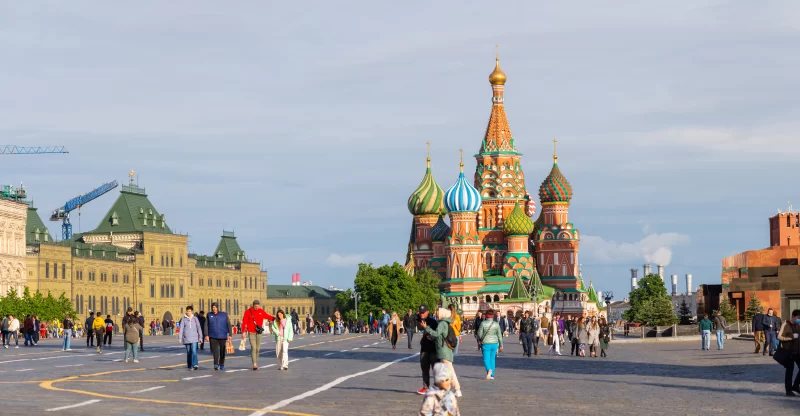 Красная площадь в Москве с собором Василия Блаженного