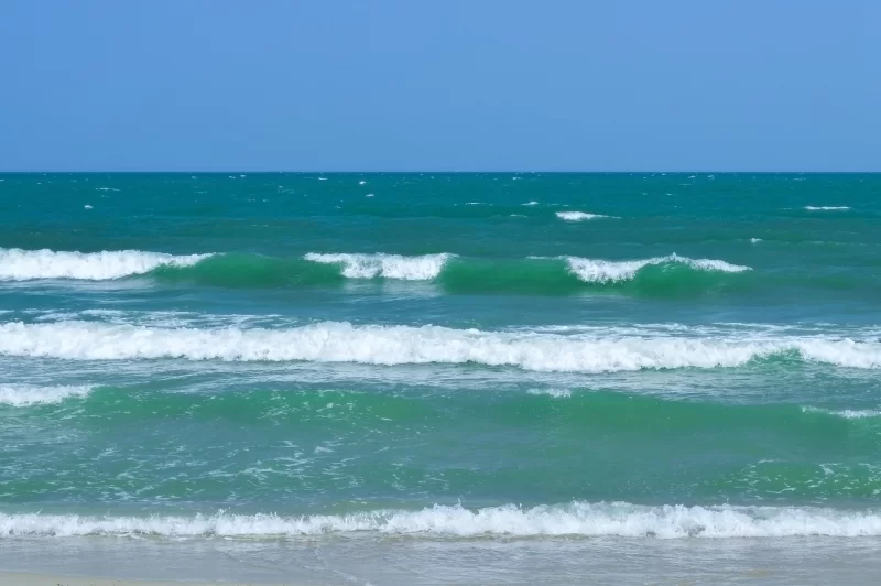 Волны океана, разбивающиеся на песчаном пляже