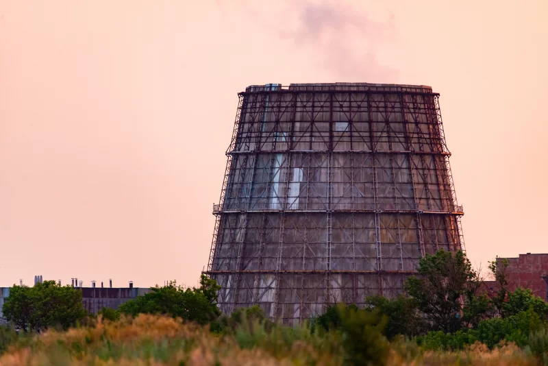 Cooling Tower at Sunset