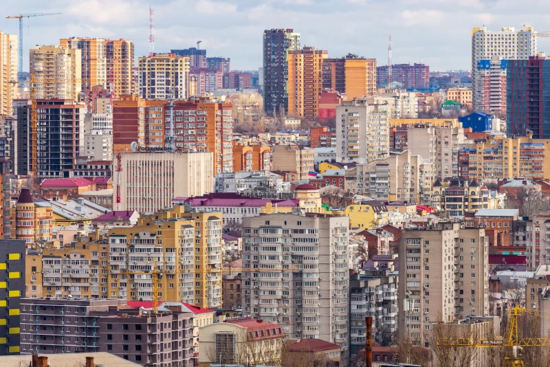 Панорама города Ростова-на-Дону с высоты птичьего полета