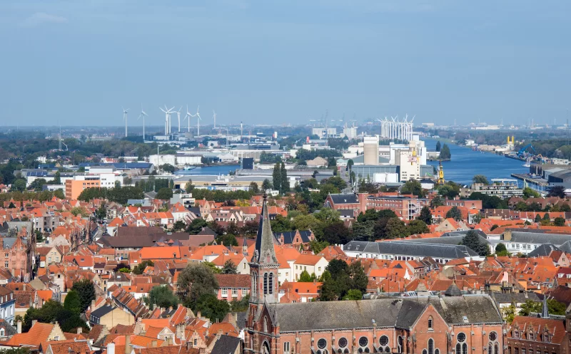 Панорама Брюгге с высоты башни