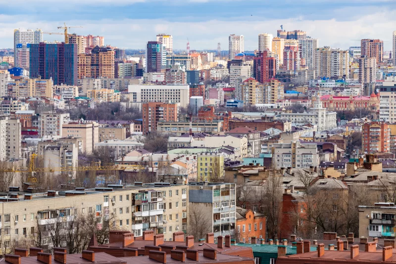 Panoramic aerial view of Rostov-on-Don